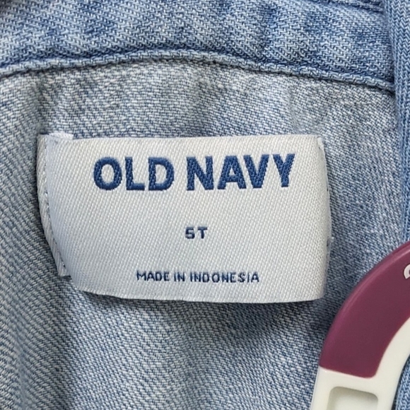 Toddler Girls Old Navy Blue Denim Button-Front Chambray Shirt Dress - Picture 4 of 5